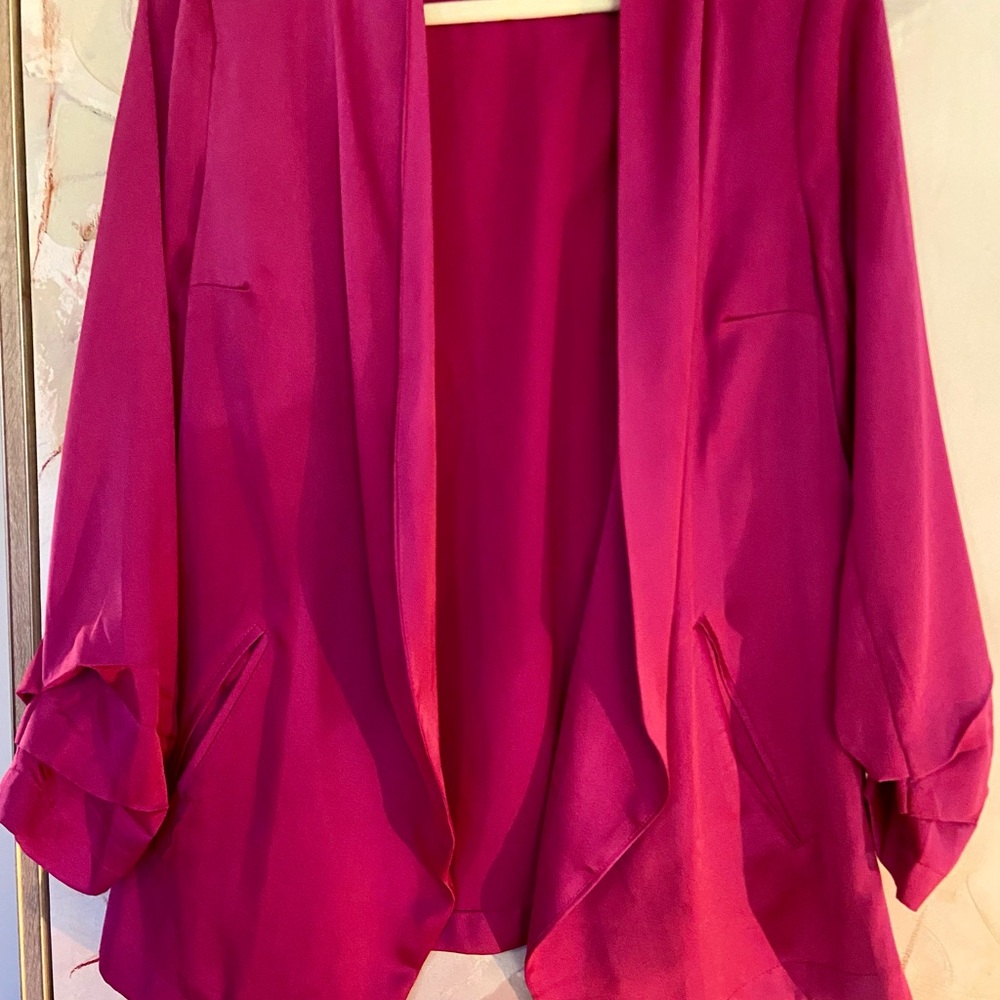 Code Mode Fuchsia Open Front Blazer